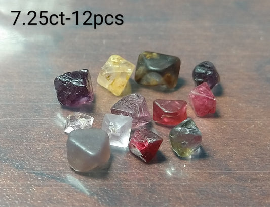 Natural Spinel Crystal 7.25ct-12pcs Stone Lot Sri-Lanka.