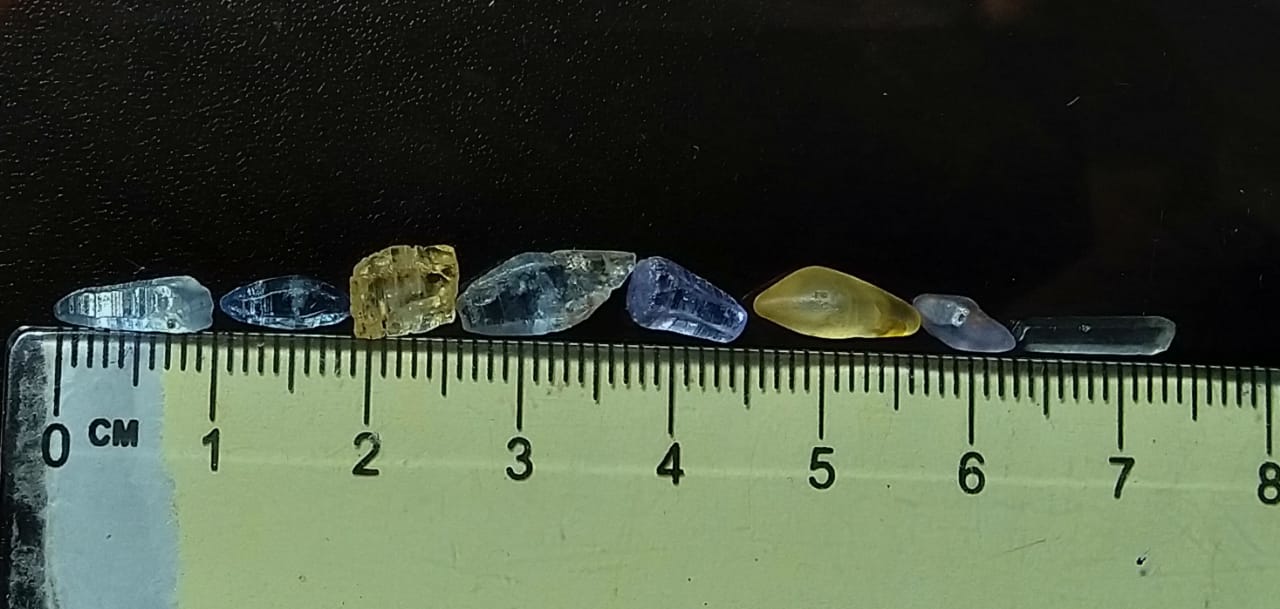 Sapphire Crystals 11ct-8pcs Lot Sri-Lanka.