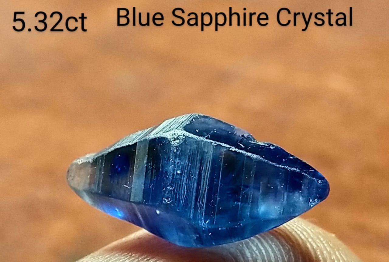 Blue Sapphire 5.32ct Heated Crystal Stone Sri-Lanka.