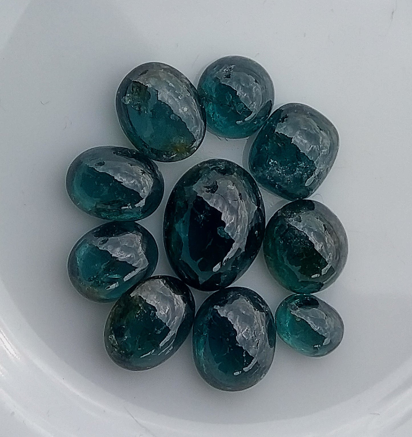 Natural Greenish Blue Spinel 20.75ct-10pcs Cabochon Lot