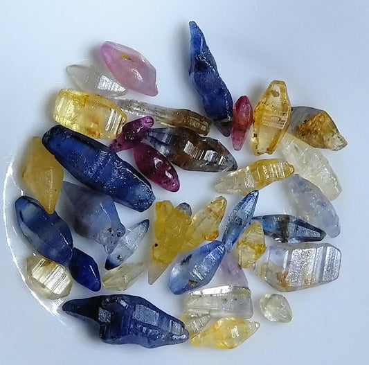 Natural Sapphire Crystals 102ct-34pcs Lot.