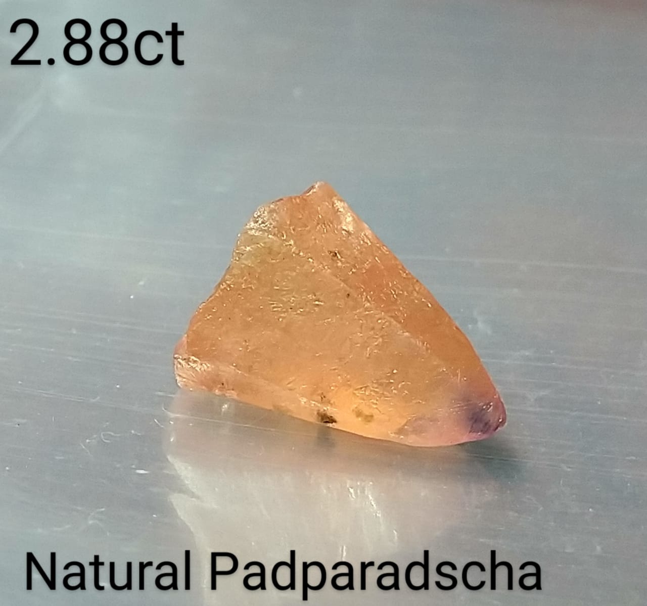 Padparadscha Sapphire 2.88ct Crystal Shape Stone - Sri-Lanka