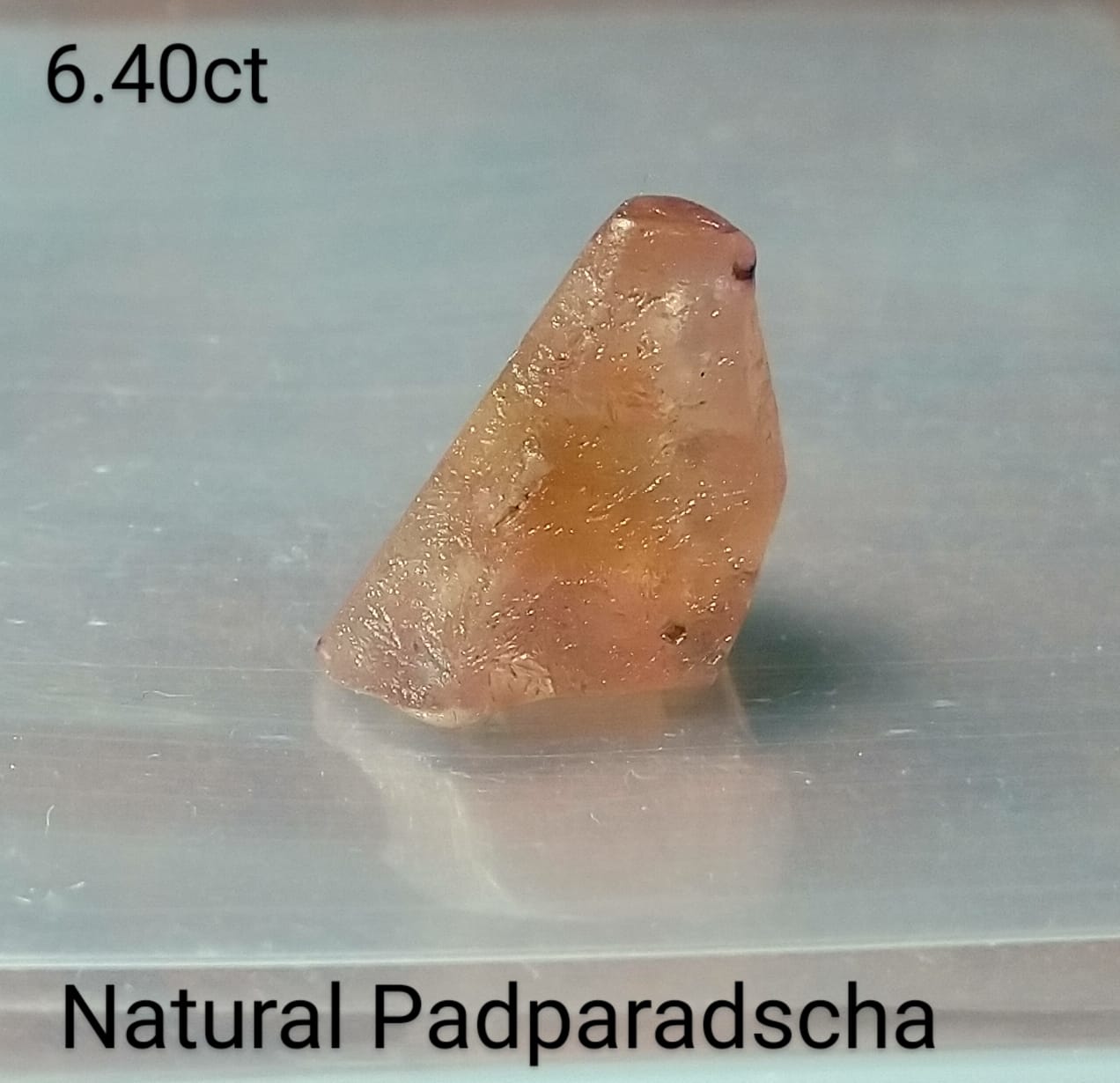 Padparadscha Sapphire 6.40ct Crystal Shape Stone - Sri-Lanka.