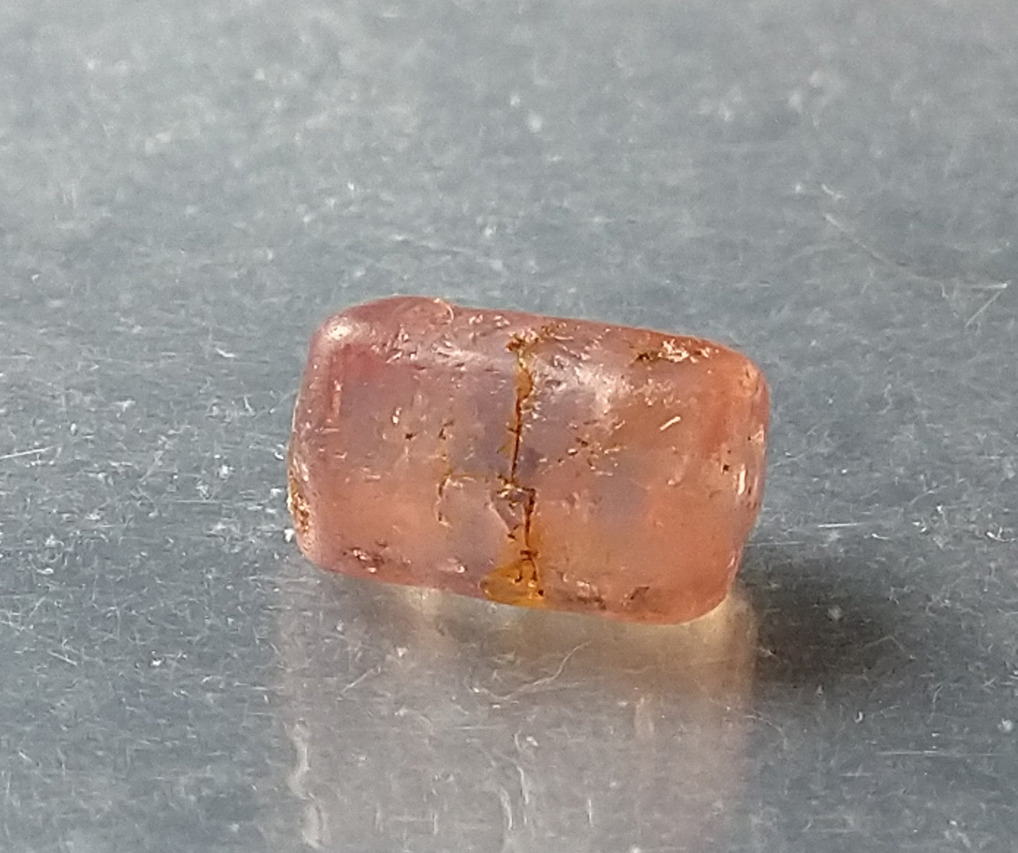 Padparadscha Sapphire Barrel Shape Crystal 1.95ct Stone.