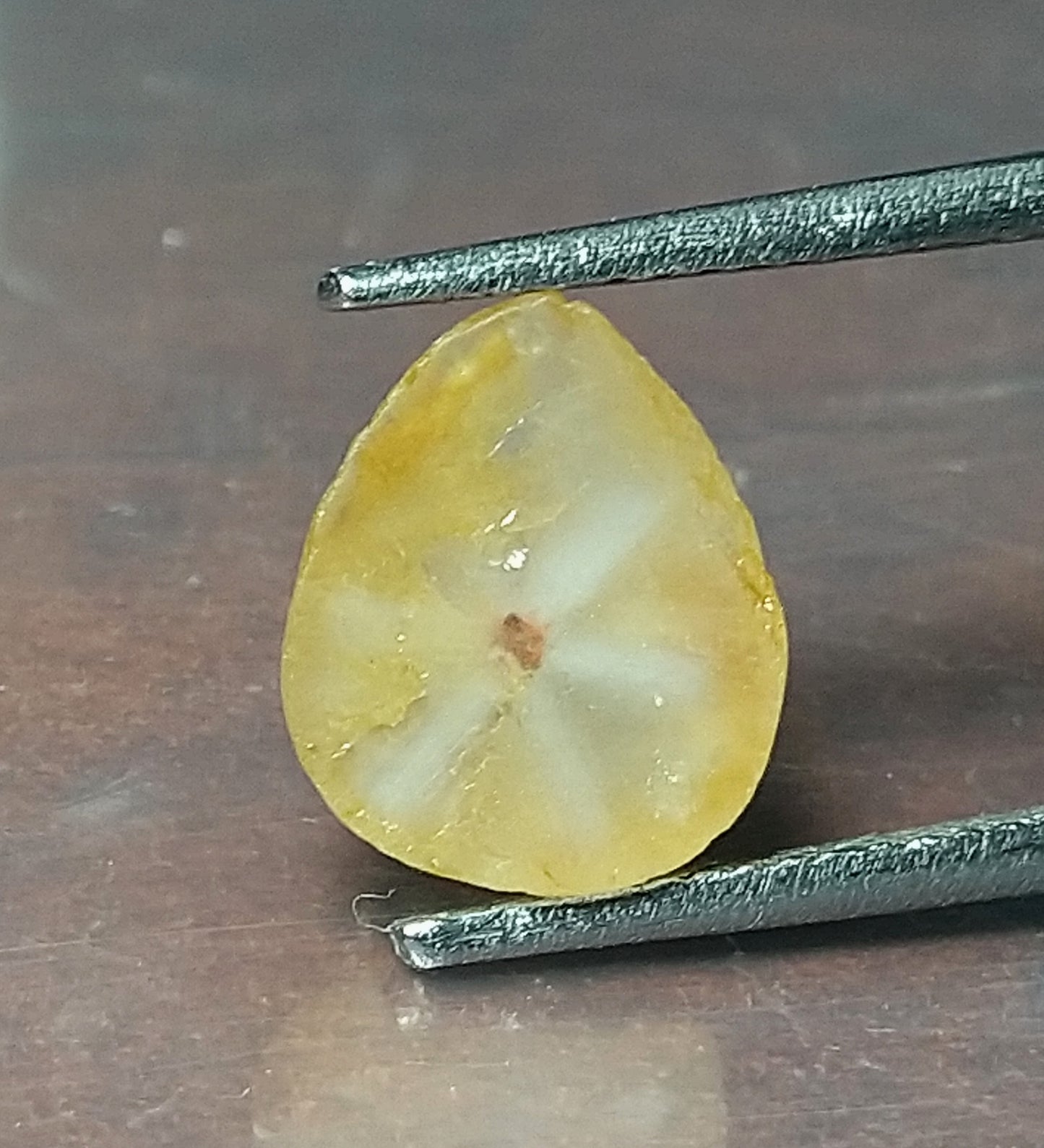 Natural Trapiche Sapphire 3.20ct Yellow Stone.